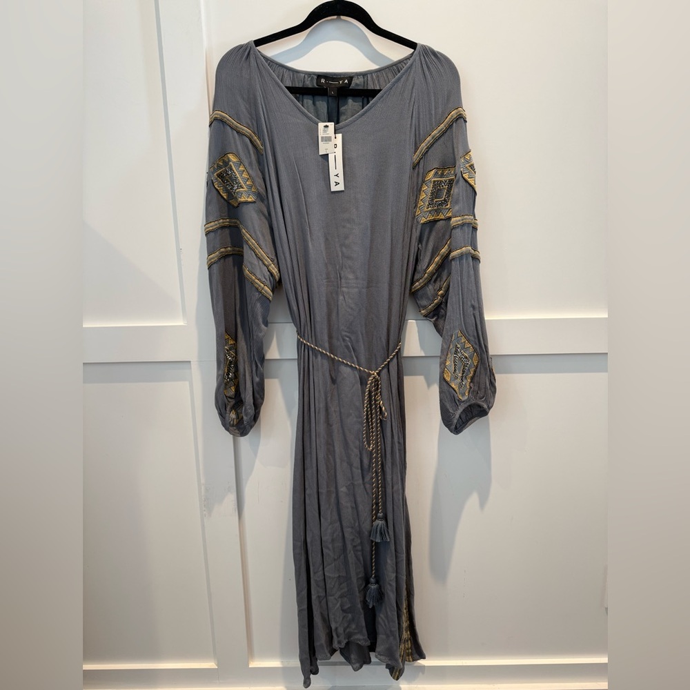 Anthropologie Embroidered Boho Midi Dress by R—YA